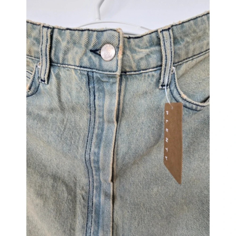 Plenty Jeans Midi Skirt Open Up Front W Sz 27 Y2K Grunge Preppy Bohemiem - Picture 6 of 14